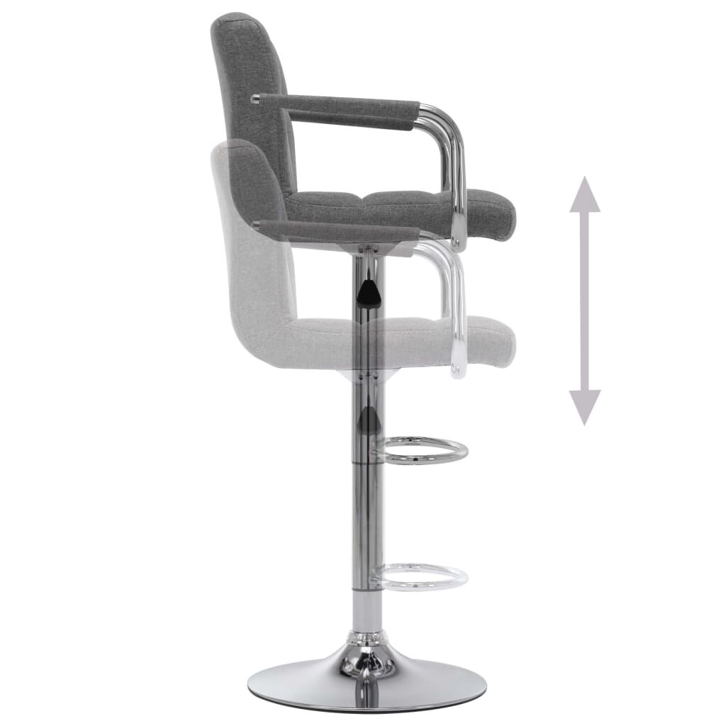 vidaXL Bar Stools 2 pcs Light Grey Fabric