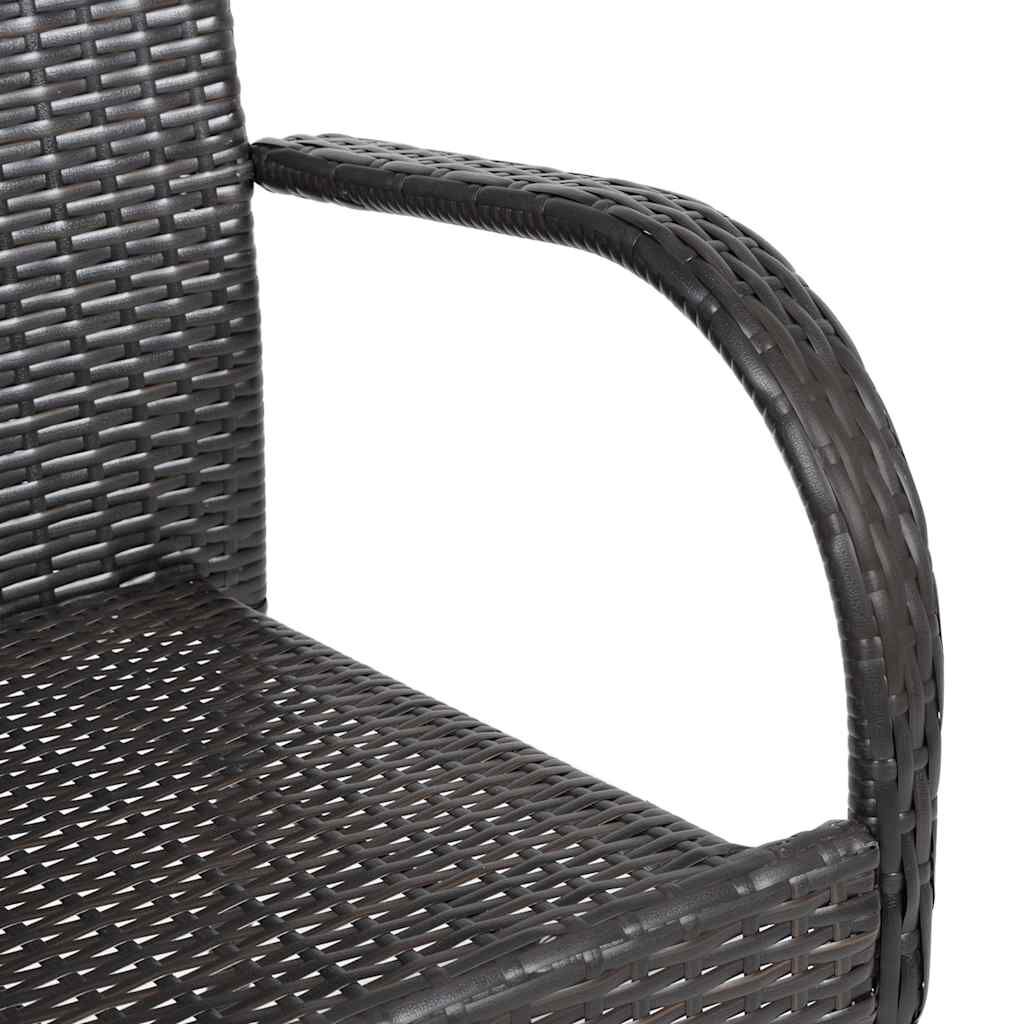 vidaXL Stackable Outdoor Chairs 4 pcs Poly Rattan Brown