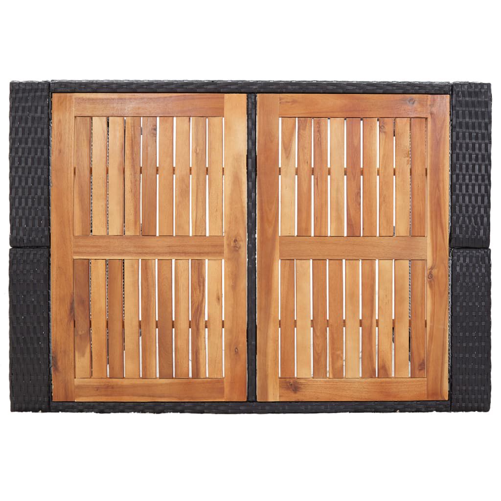 vidaXL 5 Piece Outdoor Bar Set Poly Rattan and Acacia Wood Black