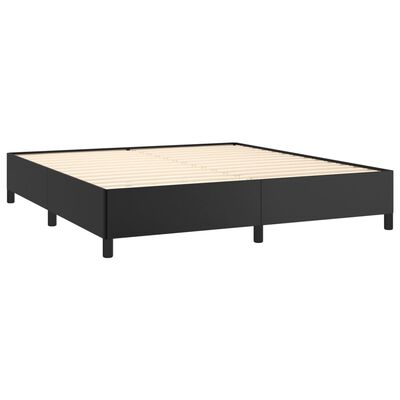 vidaXL Bed Frame Black 180x200 cm Super King Faux Leather