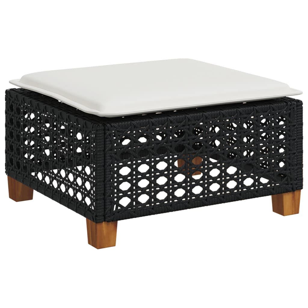 vidaXL 8 Piece Garden Sofa Set with Cushions Black Poly Rattan