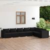 vidaXL 7 Piece Garden Lounge Set with Cushions Poly Rattan Black