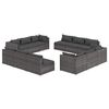 vidaXL 12 Piece Garden Lounge Set with Cushions Poly Rattan Grey