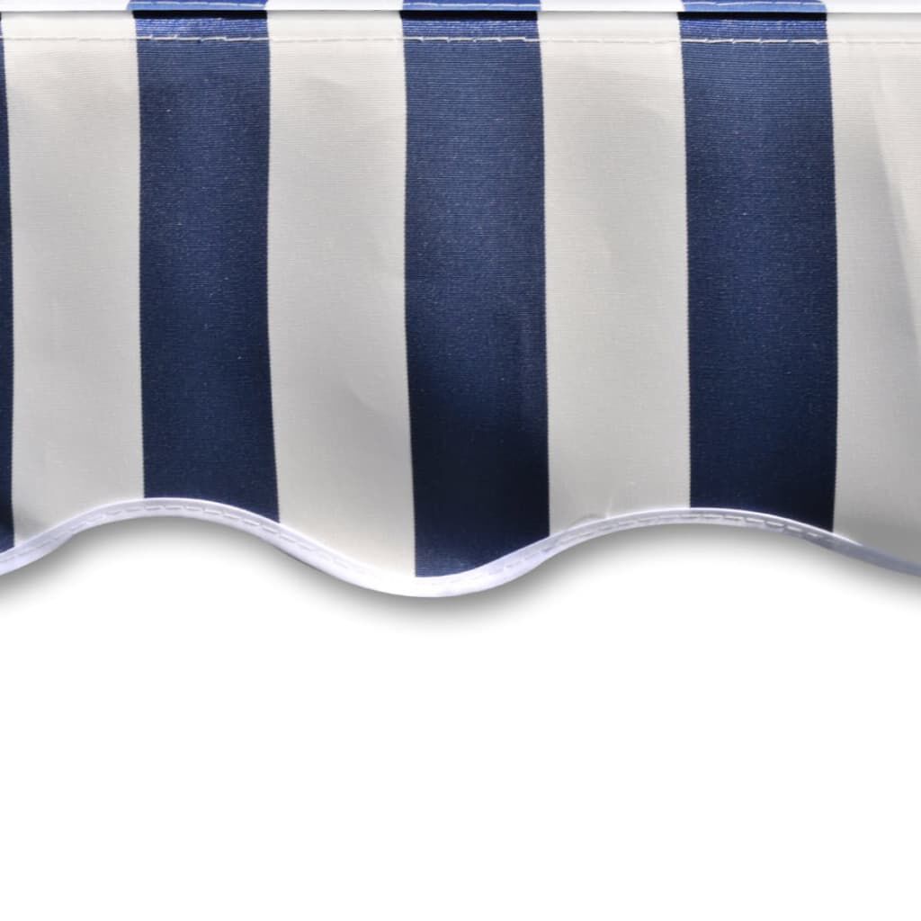 vidaXL Awning Top Sunshade Canvas Blue & White 350x250 cm
