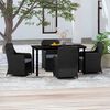 vidaXL 5 Piece Garden Dining Set with Cushions Black