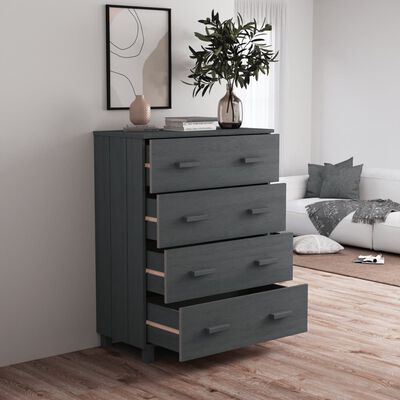 vidaXL Sideboard HAMAR Dark Grey 79x40x103.5 cm Solid Wood Pine, dark grey vidaXL Sideboard HAMAR Dark Grey 79x40x103.5 cm Solid Wood Pine