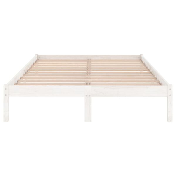 vidaXL Bed Frame without Mattress White Solid Wood King Size