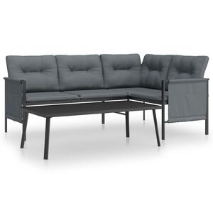 vidaXL 2 Piece Garden Lounge Set Anthracite Steel