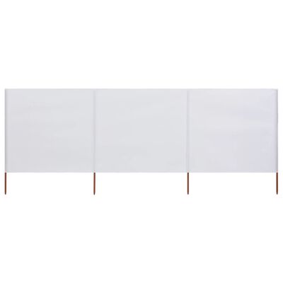 vidaXL 3-panel Wind Screen Fabric 400x160 cm Sand White