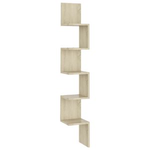 vidaXL Wall Corner Shelf Sonoma Oak 20x20x127,5 cm Engineered Wood
