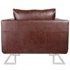 vidaXL Cube Armchair with Chrome Feet Brown Faux Leather