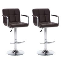 vidaXL Bar Stools 2 pcs Brown Faux Leather, brown vidaXL Bar Stools 2 pcs Brown Faux Leather