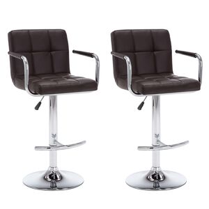 vidaXL Bar Stools 2 pcs Brown Faux Leather