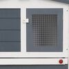 vidaXL Outdoor Large Rabbit Hutch Grey and White 201x45x85 cm Wood