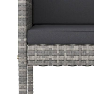 vidaXL 5 Piece Garden Bar Set with Cushions Poly Rattan Grey, grey vidaXL 5 Piece Garden Bar Set with Cushions Poly Rattan Grey