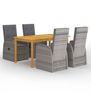 vidaXL 5 Piece Garden Dining Set Grey