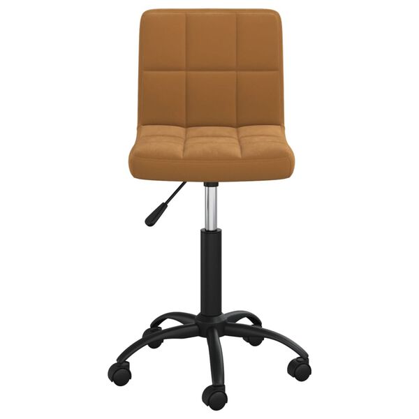 vidaXL Swivel Dining Chair Brown Velvet