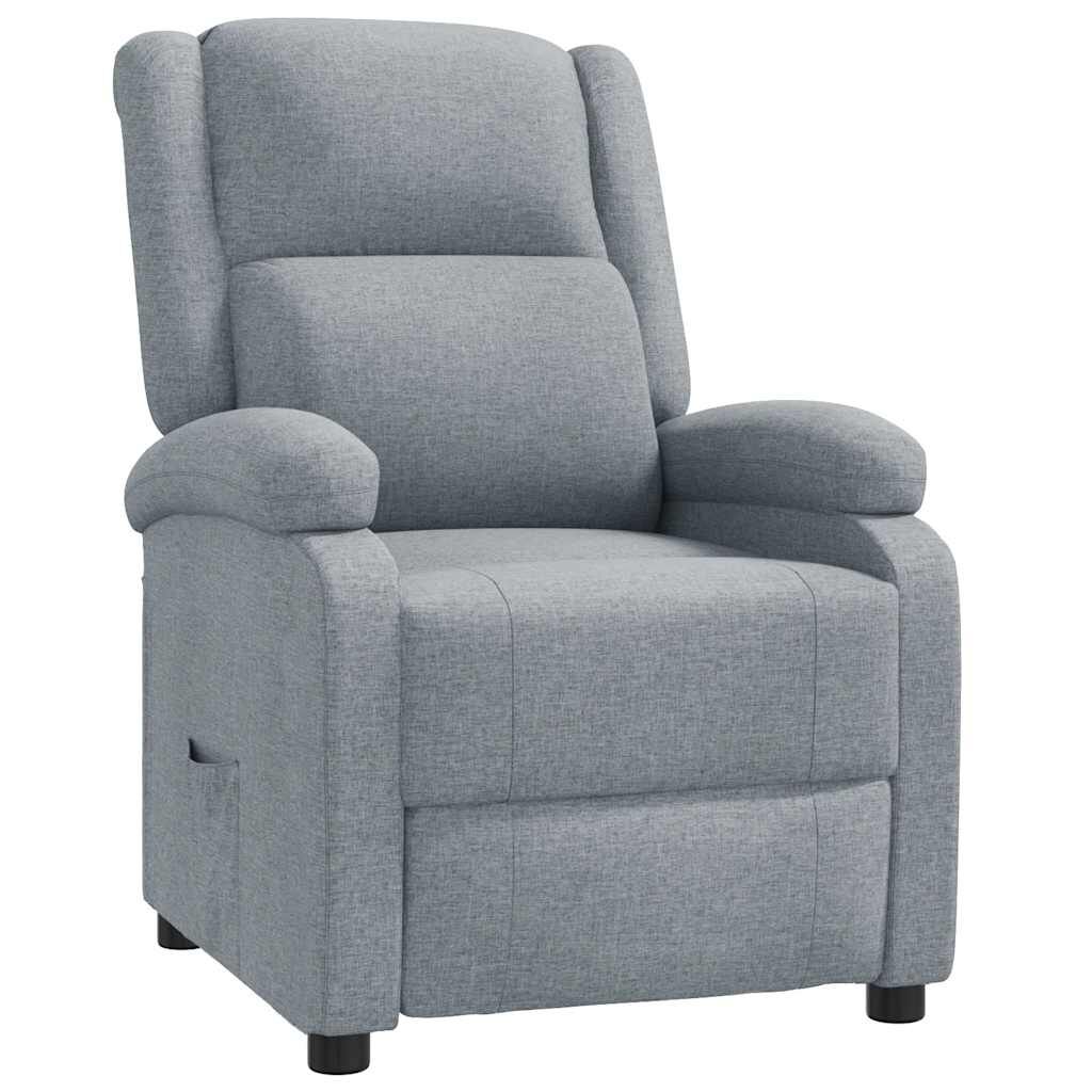vidaXL Recliner Chair Light Grey Fabric