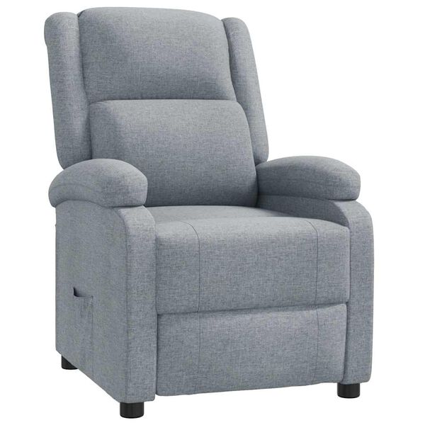 vidaXL Recliner Chair Light Grey Fabric