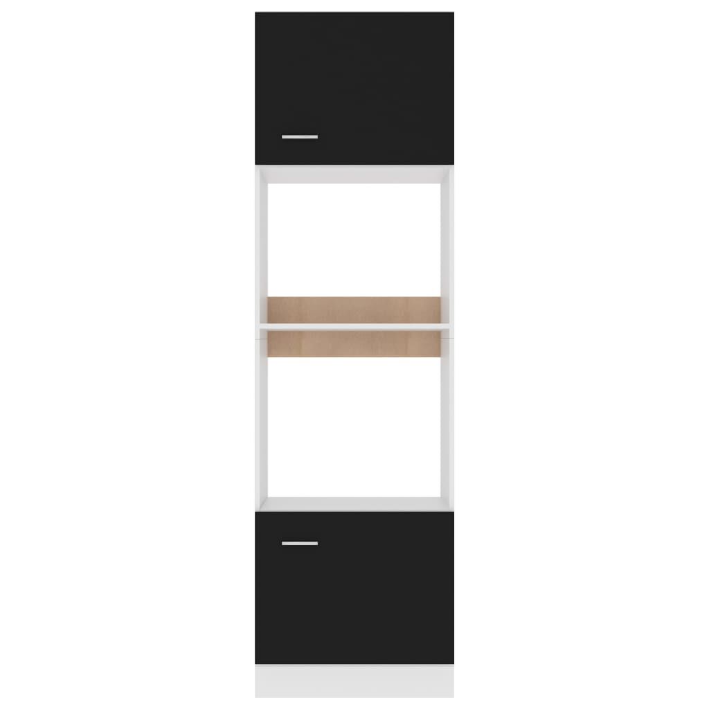vidaXL Microwave Cabinet Lyon Black 60x57x207 cm Engineered Wood