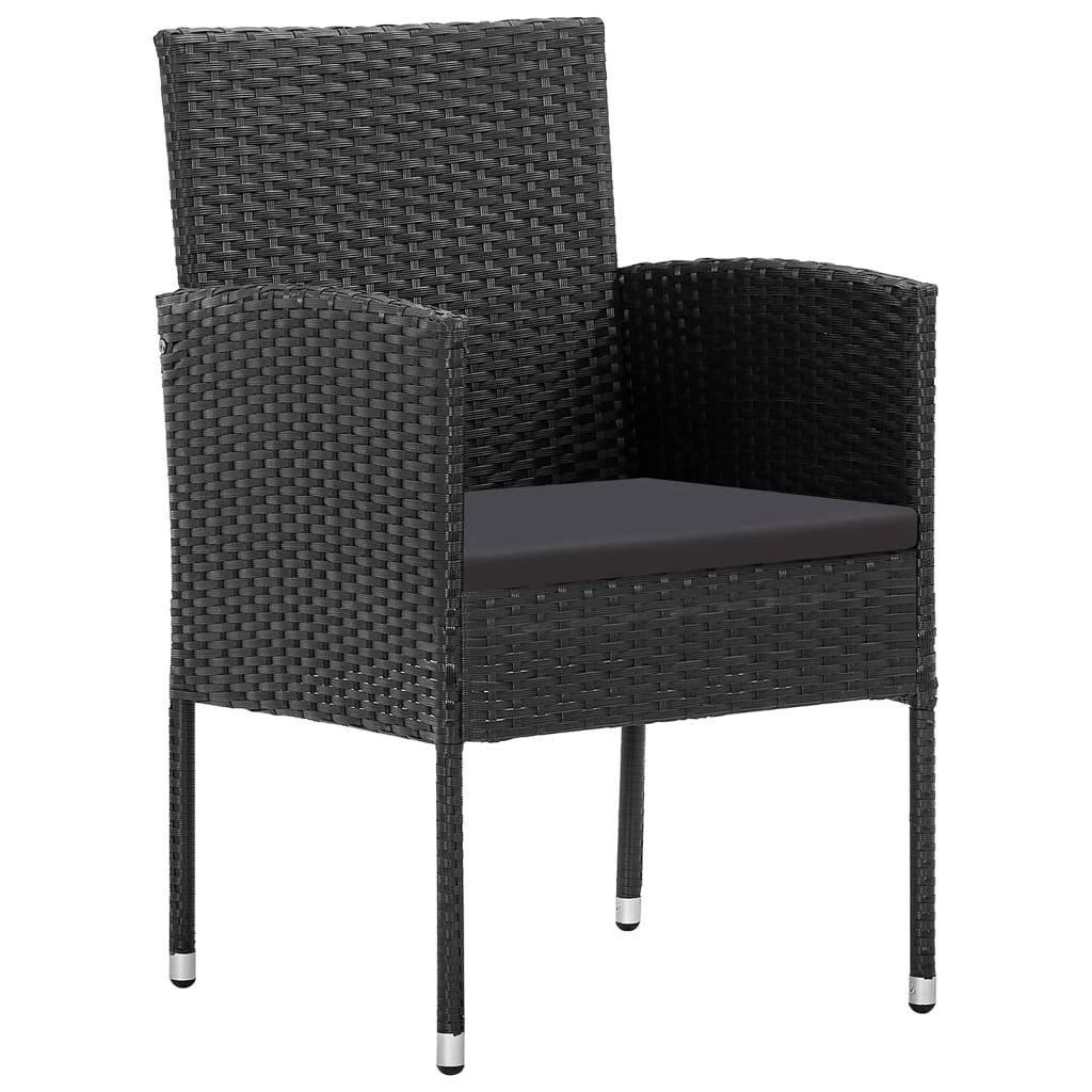 vidaXL 9 Piece Garden Dining Set Black