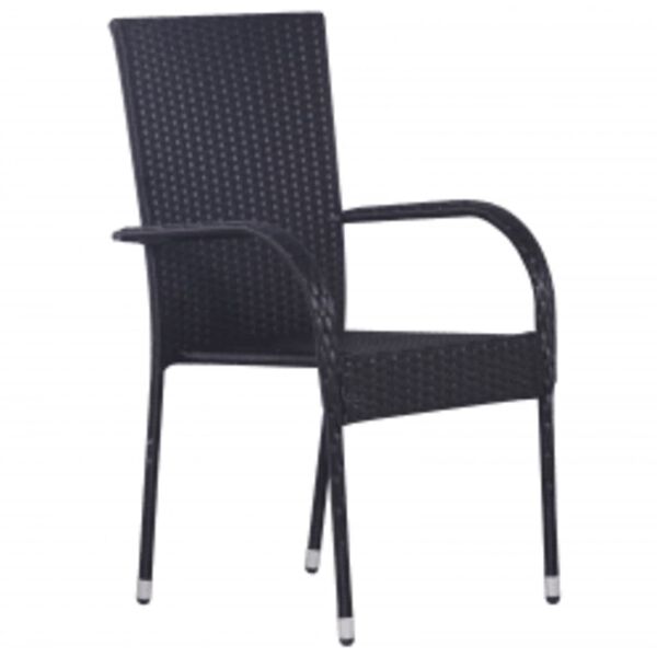 vidaXL 5 Piece Outdoor Dining Set Black