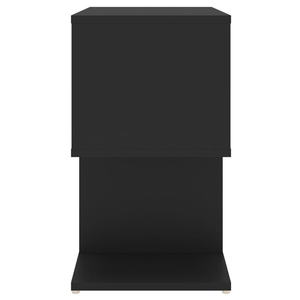 vidaXL Bedside Cabinet Black 50x30x51.5 cm Engineered Wood