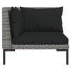 vidaXL 13 Piece Garden Lounge Set with Cushions Poly Rattan Dark Grey