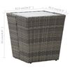 vidaXL 3 Piece Bistro Set Poly Rattan and Tempered Glass Grey