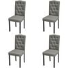 vidaXL Dining Chairs 4 pcs Grey Fabric