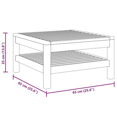 vidaXL Coffee Table 65x65x35 cm Solid Acacia Wood, cream white vidaXL Coffee Table 65x65x35 cm Solid Acacia Wood