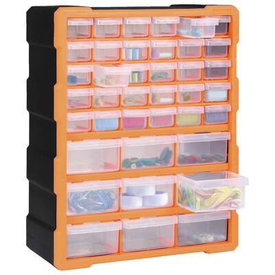 vidaXL Multi-drawer Organiser with 39 Drawers 38x16x47 cm, orange and black vidaXL Multi-drawer Organiser with 39 Drawers 38x16x47 cm