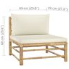 vidaXL 5 Piece Garden Lounge Set with Cream White Cushions Bamboo