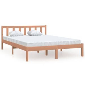 vidaXL Bed Frame without Mattress Honey Brown Solid Wood 120x200 cm