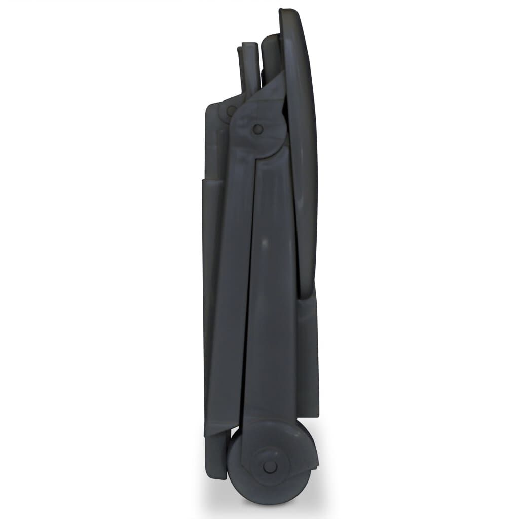 vidaXL Sun Lounger with Footrest Plastic Anthracite
