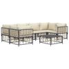 vidaXL 7 Piece Garden Lounge Set with Cushions Anthracite Poly Rattan