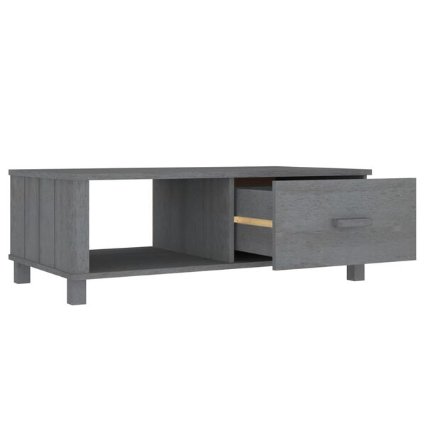 vidaXL Coffee Table HAMAR Dark Grey 100x55x35 cm Solid Wood Pine