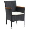 vidaXL Garden Dining Chairs 4 pcs Poly Rattan Black