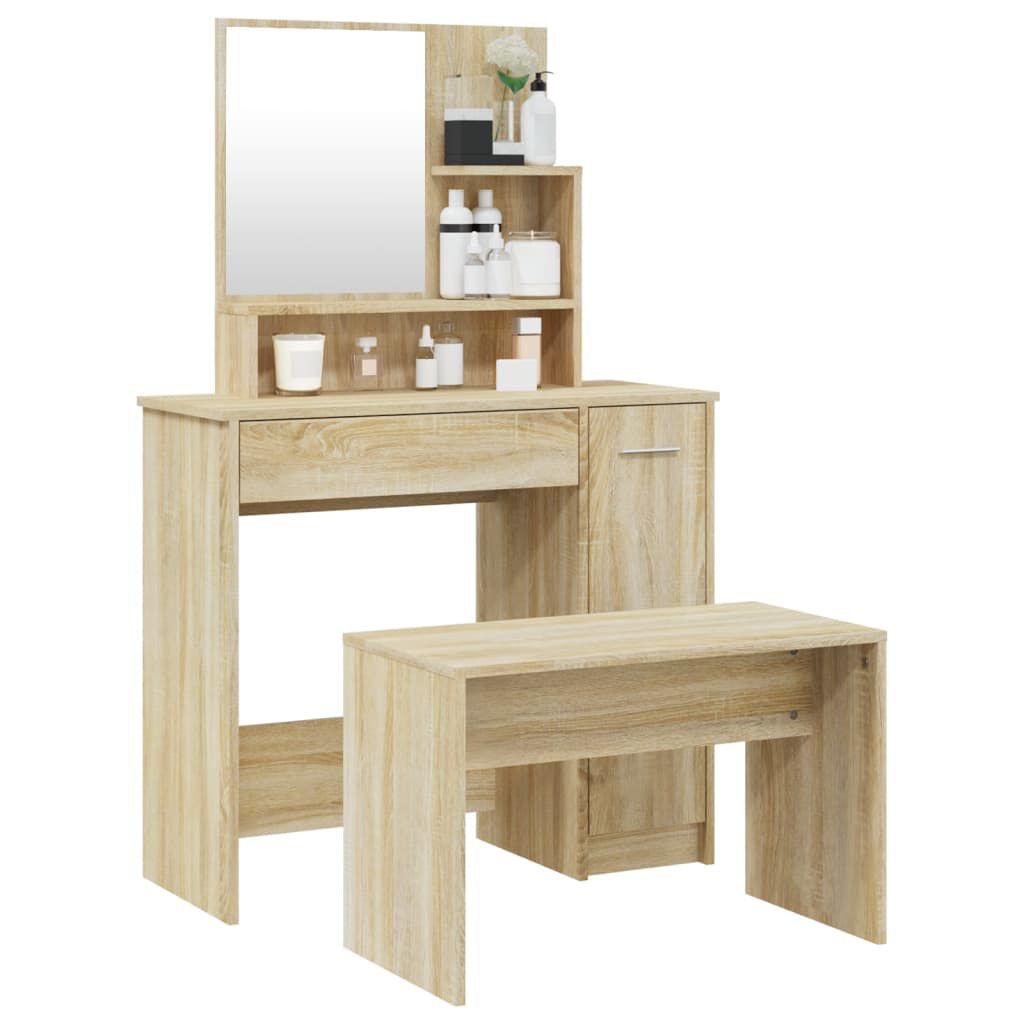 vidaXL Dressing Table Set Sonoma Oak 86.5x35x136 cm
