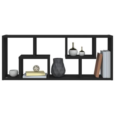 vidaXL Wall Shelf Black 36x16x90 cm Engineered Wood, black vidaXL Wall Shelf Black 36x16x90 cm Engineered Wood