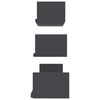 vidaXL Wall Display Shelf 3 pcs Grey Engineered Wood