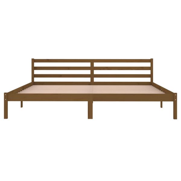 vidaXL Bed Frame without Mattress Solid Wood Pine 200x200cm Honey Brown