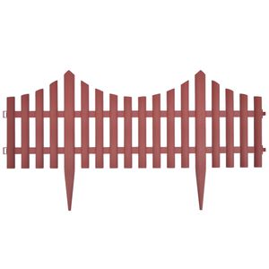 vidaXL 17 pcs Lawn Dividers 10 m Brown