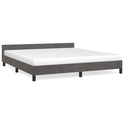 vidaXL Bed Frame without Mattress Dark Grey 183x203 cm King Velvet, dark grey vidaXL Bed Frame without Mattress Dark Grey 183x203 cm King Velvet
