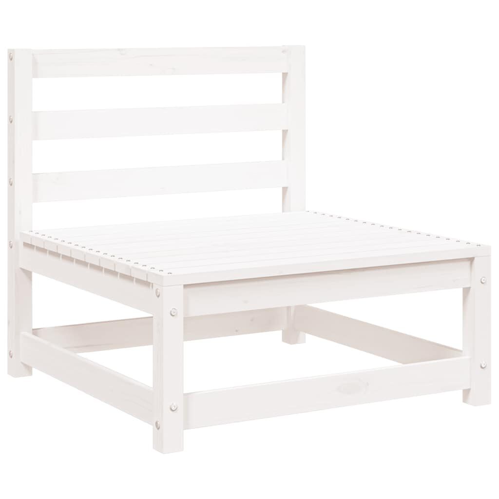 vidaXL Garden Middle Sofas 3 pcs White Solid Wood Pine