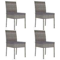 vidaXL Garden Dining Chairs 4 pcs Poly Rattan Grey, grey vidaXL Garden Dining Chairs 4 pcs Poly Rattan Grey