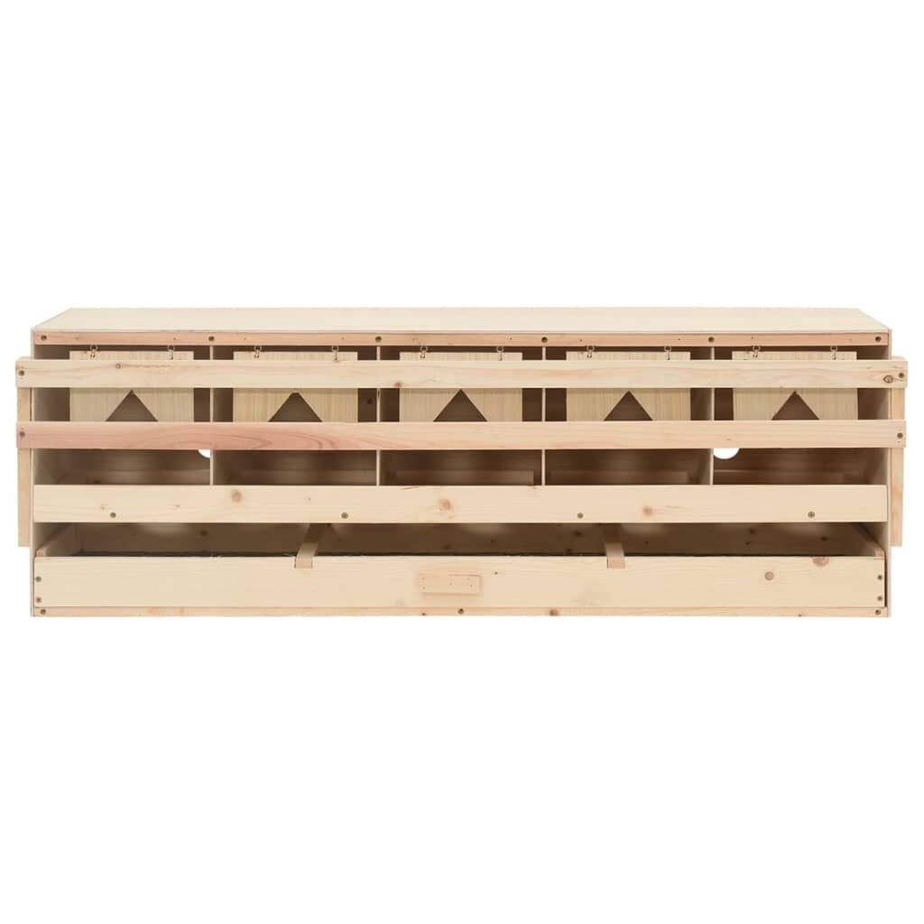 vidaXL Chicken Laying Nest 5 Compartments 117x33x38 cm Solid Pine Wood