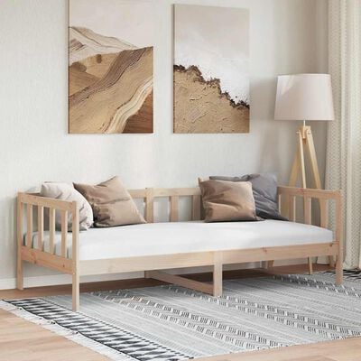 vidaXL Day Bed without Mattress Solid Wood Pine 90x200cm, natural vidaXL Day Bed without Mattress Solid Wood Pine 90x200cm