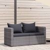 vidaXL Garden Corner Sofas 2 pcs Grey Poly Rattan