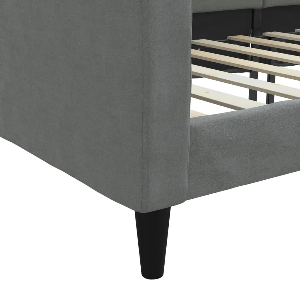 vidaXL Day Bed without Mattress Dark Grey 90x190 cm Fabric